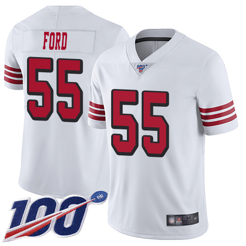 San Francisco 49ers Limited White Men Dee Ford NFL Jersey #55 100th Season Rush Vapor Untouchable